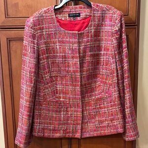 Jones New York Vibrant Pink Tweed Blazer
